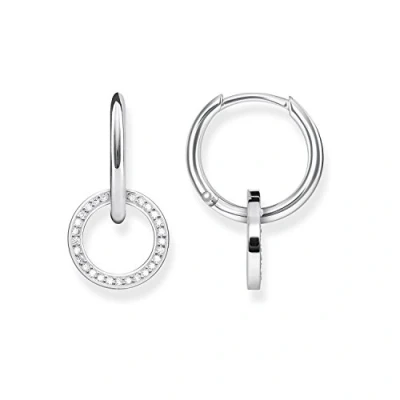 Abbildung von Thomas SABO Creolen Kreis Ohrringe, Damen, Größe: One Size, Silver coloured, white