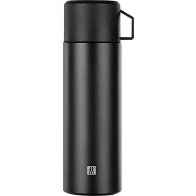 Abbildung von ZWILLING Thermo Isolierflasche, Integrierte Tasse, Thermokanne, Doppelwandisolierung, 1 L, Höhe: 28, cm, Schwarz, small