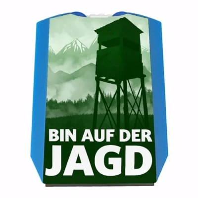 Abbildung von Bin auf der Jagd Parkscheibe für Jäger mit Jägerstand und 2 Einkaufswagenchips Parkuhr die Geschenk StVO Konform Rotwild Damwild Wildschwein Wald