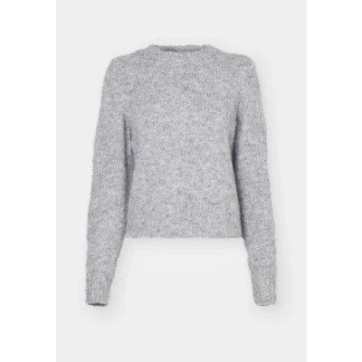 Abbildung von Vero Moda Vmnovah Oneck Strickpullover, Damen, Größe: XS, Medium grey melange