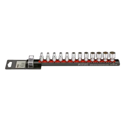 Abbildung von SONIC 101201 Steckschlüsseleinsatz Set 12 Zwölfkant Chrom Vanadium Stahl, Aluminium 1/4 Vierkant