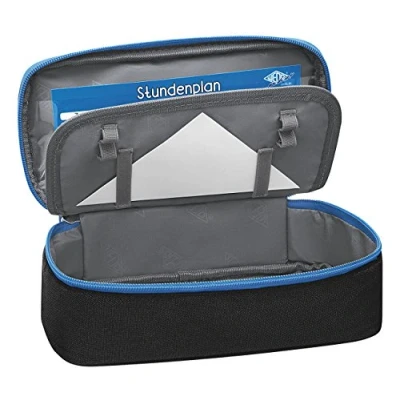 Abbildung von Wedo 24243010 Mäppchen Schlamperbox, Polyester, Innenklappe, Reißverschlussfach Schwarz