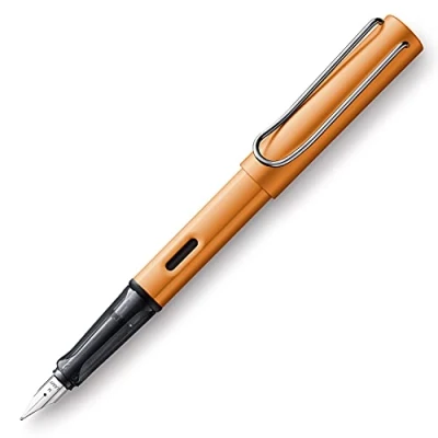 Abbildung von LAMY 1833451 AL star Füllhalter 27 Füller aus Aluminium in der Farbe Bronze mit transparentem Griffstück und Stahlfeder Federstärke EF