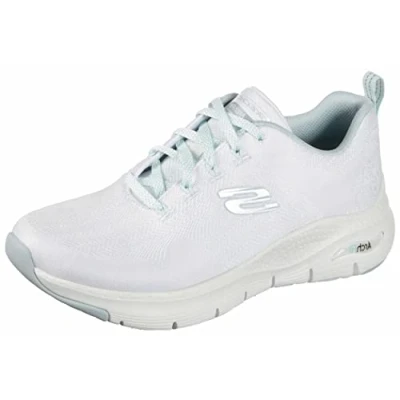 Abbildung von Skechers Damen Arch Fit Comfy Wave Sneaker Low, White Mint Wmnt, 37 EU