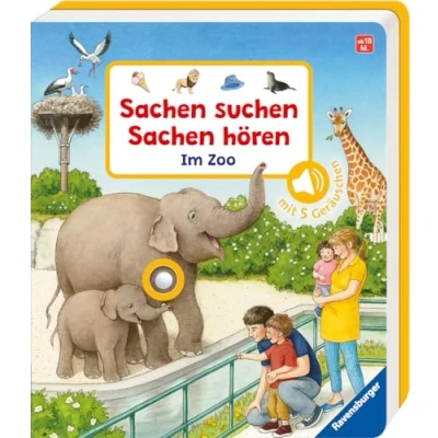 Abbildung von Sachen suchen, hören: Im Zoo: Mit 5 Geräuschen