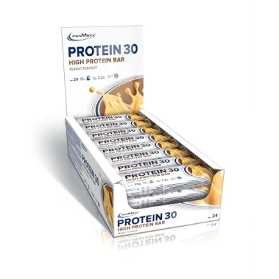 Abbildung von IronMaxx Protein 30 Eiweißriegel Erdnuss 24 x 35g palmölfreier Proteinriegel mit Vitaminen für zuckerreduzierte und Low Carb Ernährung geeignet
