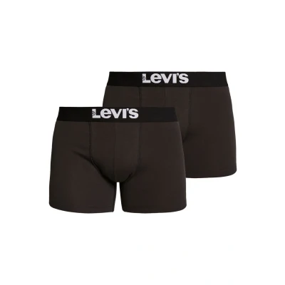 Abbildung von Levi&#039;s Solid Basic Boxer 2 PACK Panties, Herren, Größe: Medium, Jet black