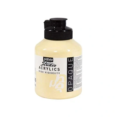 Abbildung von Pébéo Acrylic Fine Studio Acrylics Acrylfarbe für Künstler Farbe Profis und Anfänger Leuchtende pigmentierte Elfenbein 500 ml