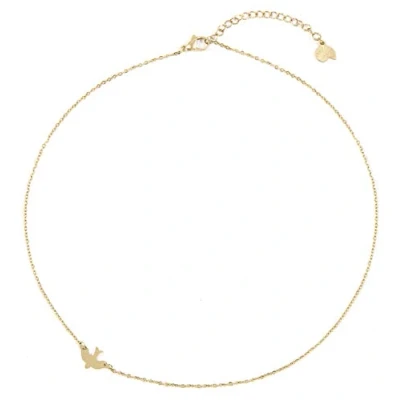 Abbildung von Happiness Boutique Damen Zarte Kette Schwalbe in Goldfarbe Filigrane mit Vogel Anhänger Edelstahlschmuck