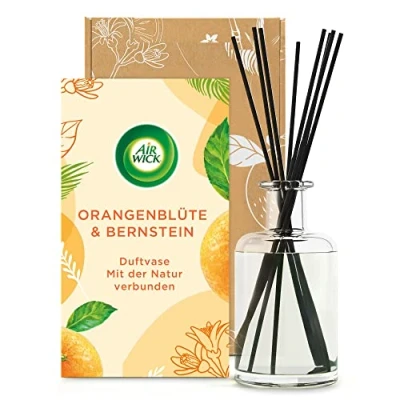 Abbildung von Air Wick Duftvase Duft: Orangenblüte und Bernstein mit natürlichen ätherischen Ölen 1 x 200 ml Raumduft Stäbchen