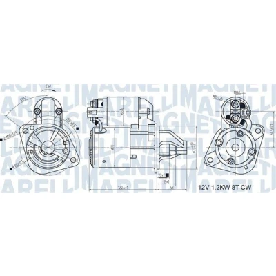 Abbildung von MAGNETI MARELLI 063721465010 Anlasser 12 1,1 8 KIA: cee‘d II Hatchback, I Estate, HYUNDAI: i20 Hatchback