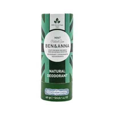 Abbildung von BEN &amp; ANNA MINT Natürliches Deo Stick für Herren und Damen Vegan Naturkosmetik Nachhaltig in Papertube Gegen starkes Schwitzen Aluminiumfrei (40 g (1er Pack), Minze)