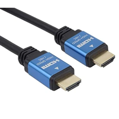 Abbildung von PremiumCord 4K HDMI 2.0b Kabel, Auflösung UHD 4K@60Hz 2160p , 3D, ARC, HDCP, vergoldete Metallstecker, schwarz und blau, Länge 1 m