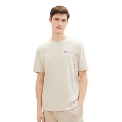Abbildung von TOM Tailor Denim Tshirt print, Herren, Größe: Medium, Cold beige