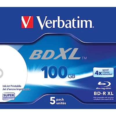Abbildung von Verbatim BD R Single Layer 4 fache Brenngeschwindigkeit, Printable Surface Scratchguard Plus, 5er Packung, 43789
