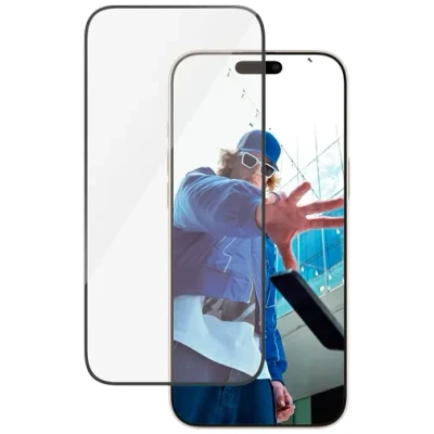 Abbildung von Apple iPhone 16 Pro Max Panzerglas PanzerGlass Ultra Wide Fit Screenprotector Antibakterieller Displayschutz für das