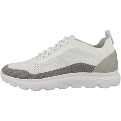 Abbildung von Geox Herren Spherica U Sneakers, White Light Grey, 45 EU Schmal