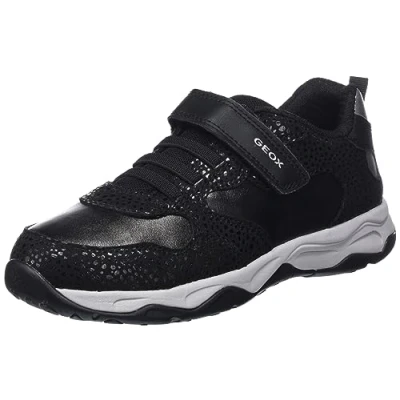 Abbildung von Geox Jungen Mädchen J CALCO Girl A Sneaker, Black/DK Silver, 24 EU