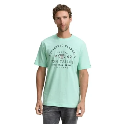 Abbildung von TOM Tailor Tshirt print Mint green/white, Herren, Größe: XL, green/white