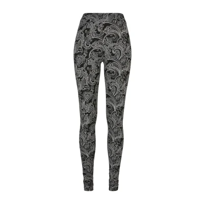 Abbildung von Urban Classics SOFT AOP Leggings Hosen, Damen, Größe: XL, Blacknewpaisley