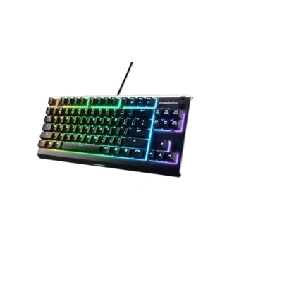 Abbildung von SteelSeries Apex 3 TKL RGB, USB A, Gaming Tastatur Kompakter Tenkeyless Formfaktor 8 Zonen RGB Beleuchtung Amerikanisch (QWERTY) Layout