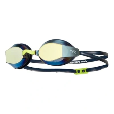 Abbildung von TYR Blackops Racing Mirrored Adult Goggles Unisex Schwimmbrillen, Größe: One Size, Gold/navy