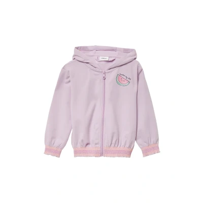 Abbildung von s.Oliver MIT Glitzerpint UND Smokdetails Sweatjacke für Kinder, Größe: 116/122, Flieder
