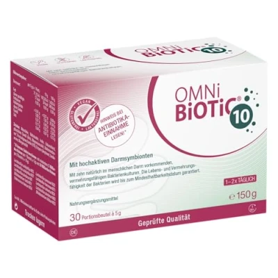 Abbildung von OMNi BiOTiC 10 30 Portionen (150g) Bakterienstämme Mrd. Keime pro Tagesdosis Pulver Mit Inulin Vegan Glutenfrei Lactosefrei Zur täglichen Anwendung