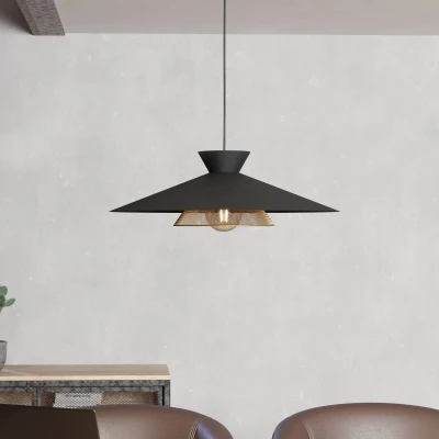 Abbildung von EGLO Hängeleuchte »GRIZEDALE«, 1 flammig, Leuchtmittel E27 ohne Leuchtmittel, Pendelleuchte, Esszimmerlampe, Japandi Design, Metall, Ø 50 cm