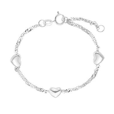 Abbildung von Amor Armband 925 Sterling Silber Mädchen Kinder Armschmuck, 12+2 cm, Silber, Herz, Kommt in Schmuck Geschenk Box, 9211364