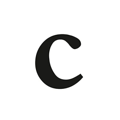 Abbildung von Buchstaben Aufkleber c in schwarz I Serifen Höhe 10 cm selbstklebende Haus Nummer Ergänzung, Buchstabe zum Aufkleben für Außen, Briefkasten, Tür wetterfest kfz_471_c