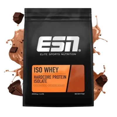 Abbildung von ESN IsoWhey Hardcore Proteinpulver, Chocolate, 2 kg, Bis zu 26 g Protein pro Portion, made in Germany