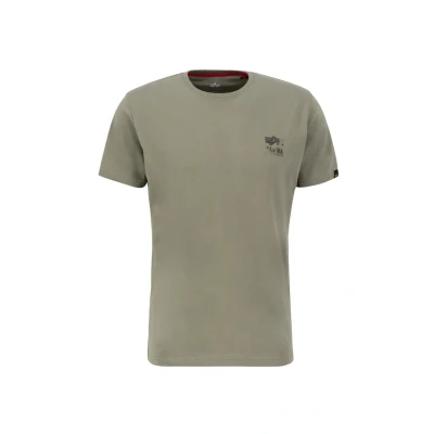 Abbildung von Alpha Industries CAMO LOGO PUFF Tshirt print, Herren, Größe: 2XL, Olive