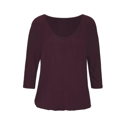 Abbildung von LASCANA 3/4 Arm Shirt »mit zarter Raffung am Ausschnitt«, aus weichem Viskose Stretch