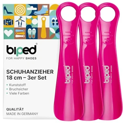 Abbildung von biped 3er Set Schuhanzieher Kunststoff 18 cm Schuhlöffel deutsche Herstellung z1570(magenta)