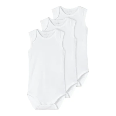 Abbildung von NAME IT Unisex Baby NBNBODY 3P Tank SOLID 2 NOOS Body, Weiß (Weiß Bright White), 62