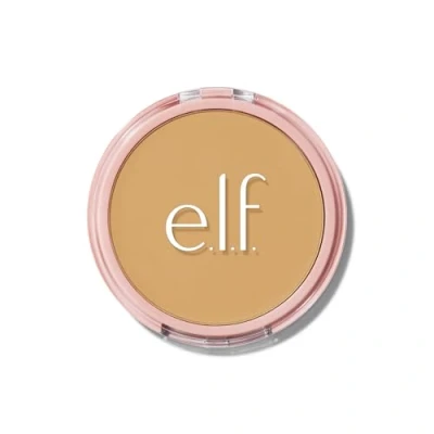 Abbildung von e.l.f. Halo Glow Powder Filter, Gepresster Finishing Puder, Aufbaubare Deckkraft, Verfeinert das Porenbild, Mit Velours Puderquaste und Spiegel, Vegan &amp; Tierversuchsfrei, Medium Neutral