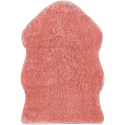 Abbildung von andiamo Teppich Lambskin Kunstfell flauschiger Schlafzimmer geeignet als Bettvorleger oder Fellteppich Wohnzimmer Lammfellimitat pflegeleicht 55 x 80 cm rosa