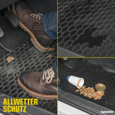 Abbildung von WALSER 50553 Fußmattensatz Gummi vorne und hinten 4 schwarz VOLKSWAGEN: Tiguan I