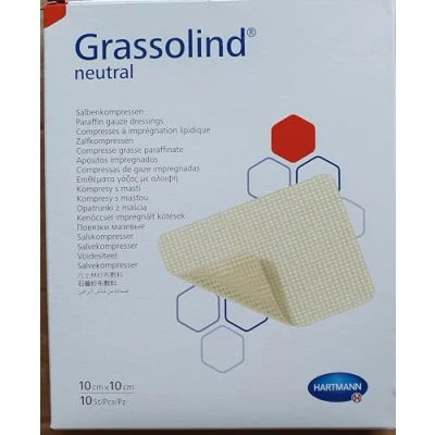 Abbildung von Grassolind Salbenkompressen 10x10 cm steril
