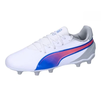 Abbildung von PUMA King Match FG/AG Jr Soccer Shoe, White Bluemazing Flat Light Gray, 28 EU