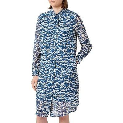 Abbildung von s.Oliver MIT Alloverprint Blusenkleid, Damen, Größe: 36, Dunkelblau