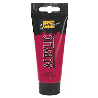 Abbildung von KREUL 84110 Solo Goya Acrylic, 100 ml Tube in weinrot, cremige vielseitig einsetzbare Acrylfarbe Studienqualität, auf Wasserbasis, schnell und matt trocknend, gut deckend, wasserfest