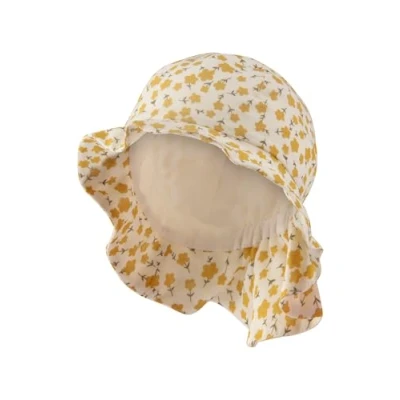 Abbildung von Sterntaler Sonnenhut Blumen Schirmmütze Baby mit Nackenschutz Sommerhut Mädchen aus anschmiegsamem Bio Baumwolle Aufdruck gefüttert Batist ecru, 45