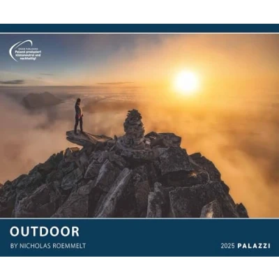 Abbildung von PALAZZI Outdoor 2025 Wandkalender, 60x50cm, Posterkalender mit brillanten Aufnahmen von magischen Momenten, hochwertige Bilder Bergen, ... internationales Kalendarium: Natur erleben