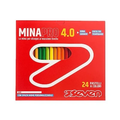 Abbildung von Seven Buntstifte Set Box mit 24 Stück Packung für Schule, Büro MINA 4.0 Beschriftungsfeld Name