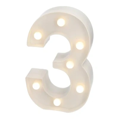 Abbildung von JANDEI Warmes Licht LED Zahlen und Buchstaben für Dekoration Atmosphäre, leuchtendes Herz, Nachtlichter, Geburtstage, Hochzeiten, Schaufenster. Sie funktionieren mit AA Batterien (3)
