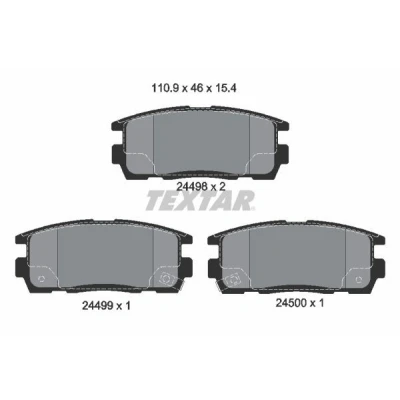 Abbildung von TEXTAR 2449801 Bremsbelagsatz mit akustischer Verschleißwarnung CHEVROLET: Captiva, OPEL: Antara