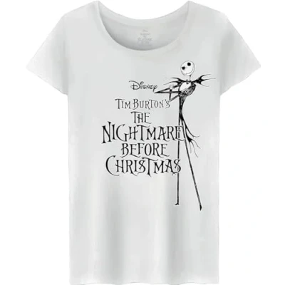 Abbildung von Nightmare Before Christmas Damen Wojackdts020 T Shirt, weiß, Large