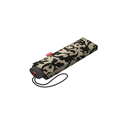 Abbildung von reisenthel Umbrella Pocket Mini in Baroque Taupe Extrem Leichter und Flacher Taschenschirm aus recycelten PET Flaschen Mit großem Schirmdach
